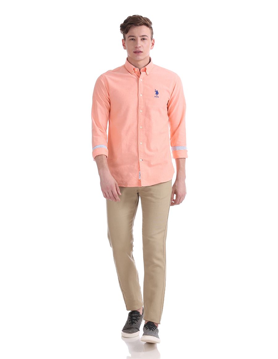 U.S. Polo Assn. Men Casual Wear Solid Shirt